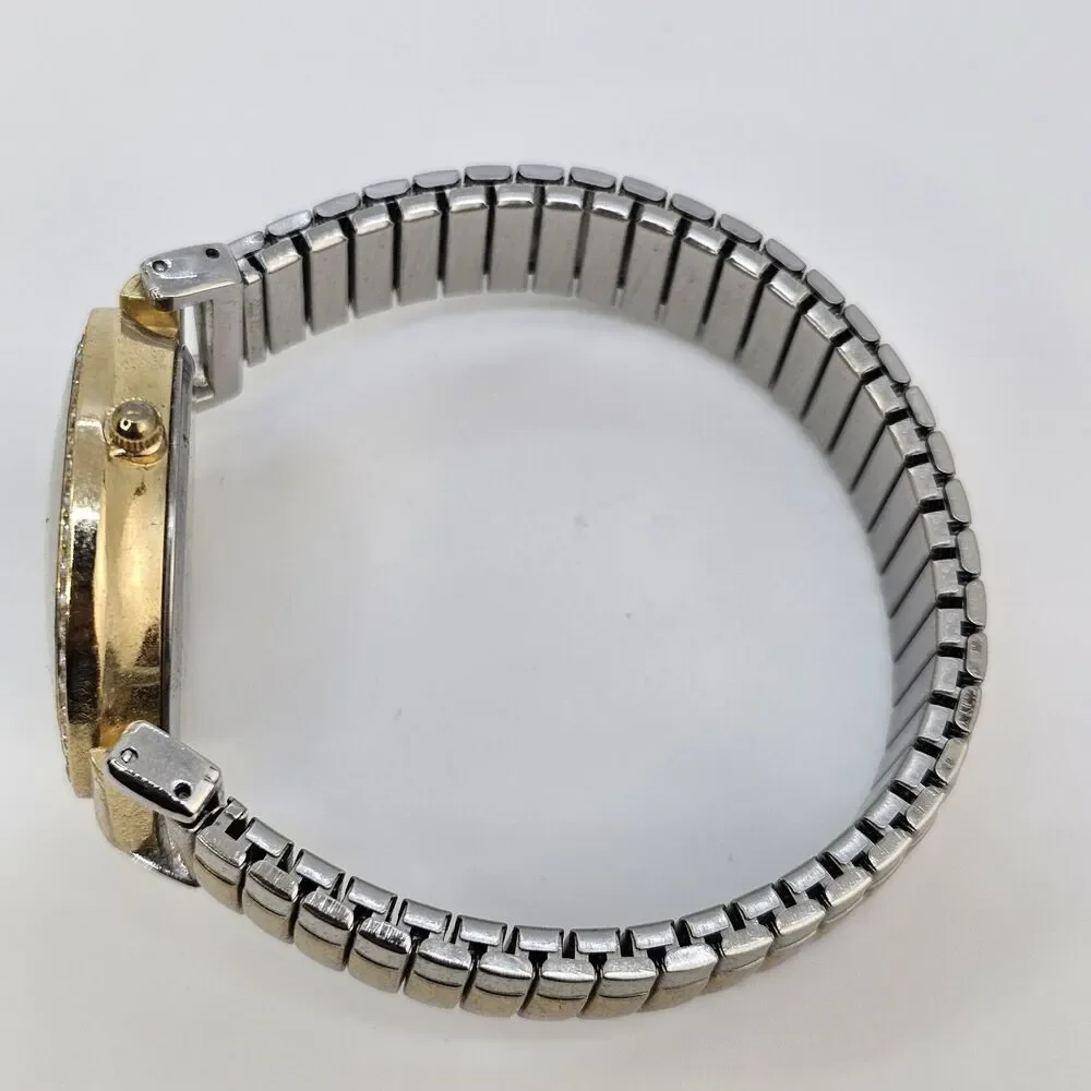 36MM Women's Watch Gold Dial‎ Two Tone Expandable Band 7